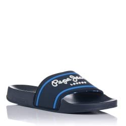 Pepe Jeans Boys Logo Slide Sandals, Navy, 38 EU von Pepe Jeans