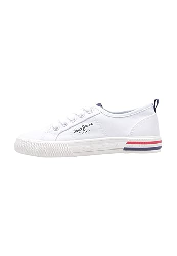 Pepe Jeans Brady Basic G Sustainable Sneaker, Off White, 34 EU von Pepe Jeans