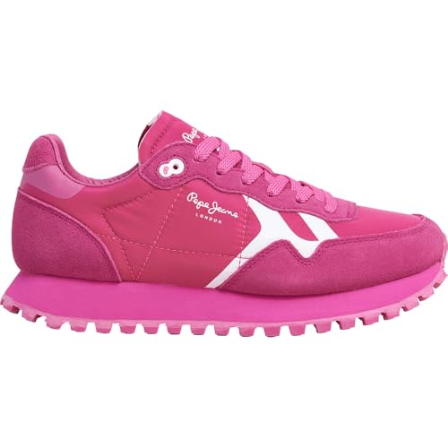 Pepe Jeans Brit On Bold rosa Leder Turnschuhe von Pepe Jeans