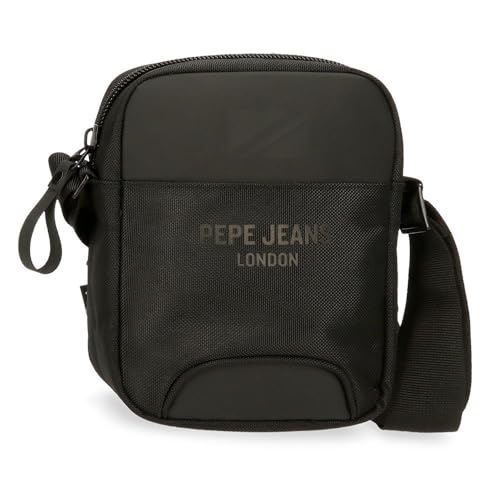 Pepe Jeans Bromley Kleine Umhängetasche Schwarz 15x19,5x6 cm Polyester, Schwarz, Talla única, Kleine Umhängetasche von Pepe Jeans