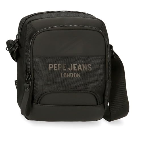 Pepe Jeans Bromley Umhängetasche Mittelgroß, Schwarz 17x22x8 cm Polyester, Schwarz, Talla única, Mittelgroße Umhängetasche von Pepe Jeans