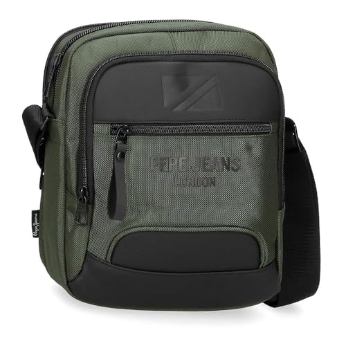 Pepe Jeans Bromley Umhängetasche groß, Grün, 22 x 27 x 8 cm, Polyester, grün, Talla única, Große Umhängetasche von Pepe Jeans