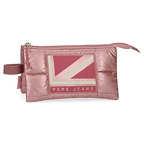 Pepe Jeans Carol Federmäppchen, dreifach, Rosa, 22 x 12 x 5 cm, Polyester von Pepe Jeans