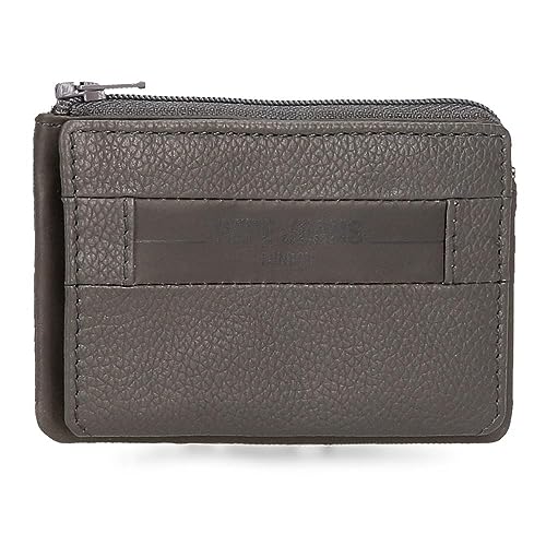 Pepe Jeans Checkbox Geldbörse mit Kartenfach, Grau, 11 x 7 x 1,5 cm, Leder, grau, Talla única, Geldbörse mit Kartenhalter von Pepe Jeans