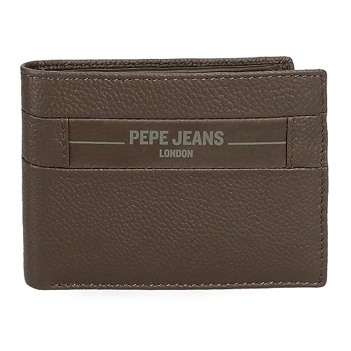 Pepe Jeans Checkbox Horizontale Geldbörse mit Geldbörse, Braun, 11,5 x 8 x 1 cm Leder, braun, Talla única, Horizontale Geldbörse mit Geldbörse von Pepe Jeans