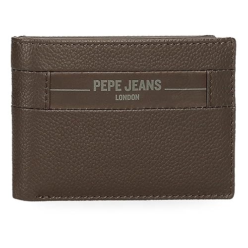 Pepe Jeans Checkbox Horizontale Geldbörse mit Geldbörse, Braun, 11 x 8 x 1 cm, Leder, braun, Talla única, Horizontale Geldbörse mit Geldbörse von Pepe Jeans