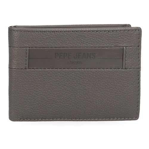 Pepe Jeans Checkbox Horizontale Geldbörse mit Geldbörse Grau, 11 x 8 x 1 cm Leder, grau, Talla única, Horizontale Geldbörse mit Geldbörse von Pepe Jeans