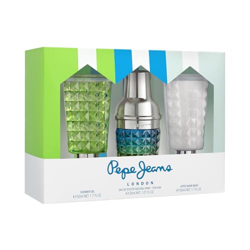 Pepe Jeans Cocktail Edition For Him Parfüm Herren Geschenkset aus 3 Teilen mit Eau de Toilette 30ml After Shave 50ml und Duschgel 50ml Set mit Herren Parfüm mit Zitrusfrücht, Holz und Gewürz Duftnote von Pepe Jeans