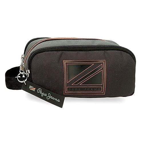 Pepe Jeans Cody Dreifach Federmäppchen Schwarz 22x10x9 cm Polyester von Pepe Jeans