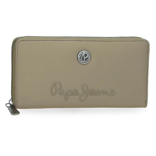 Pepe Jeans Corin Geldbörse mit Kartenfach, Grün, 19,5 x 10 x 2 cm, Polyester und PU von Joumma Bags, grün, Talla única, Brieftasche mit Kartenfach von Pepe Jeans