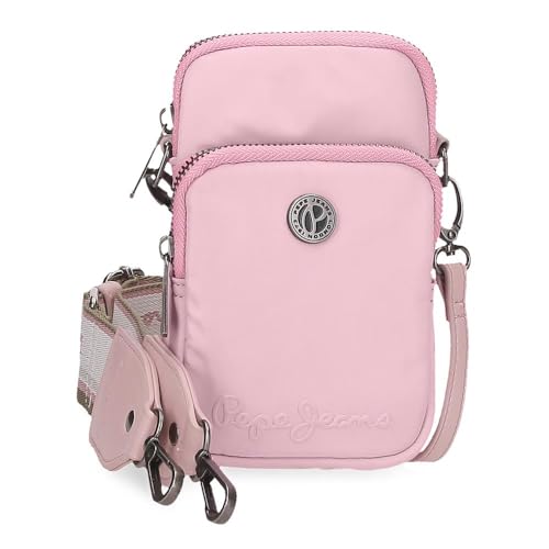 Pepe Jeans Corin Umhängetasche, Rosa, 11 x 17,5 x 4 cm, Polyester und PU von Joumma Bags, Rosa, Talla única, Umhängetaschen Handyhalterung von Pepe Jeans