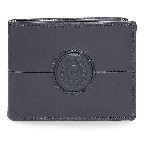 Pepe Jeans Cracker Horizontale Geldbörse mit Geldbörse, Blau, 11 x 8 x 1 cm, Leder, blau, Talla única, Horizontale Geldbörse mit Geldbörse von Pepe Jeans