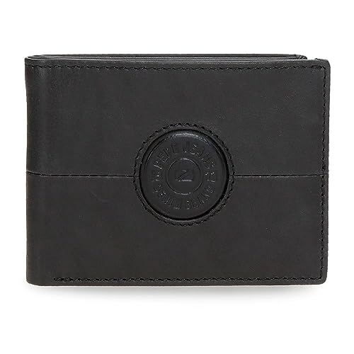 Pepe Jeans Cracker Horizontale Geldbörse mit Geldbörse, Schwarz, 11 x 8 x 1 cm, Leder, Schwarz, Talla única, Horizontale Geldbörse mit Geldbörse von Pepe Jeans