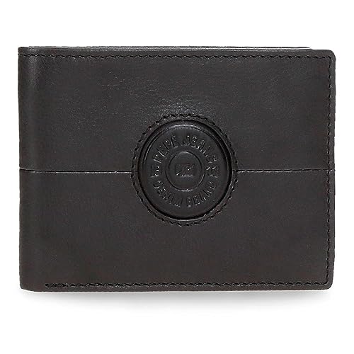 Pepe Jeans Cracker Horizontale Geldbörse mit Geldbörse Schwarz 11,5 x 8 x 1 cm Leder, Schwarz, Talla única, Horizontale Geldbörse mit Geldbörse von Pepe Jeans