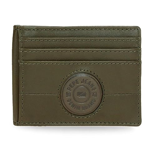 Pepe Jeans Cracker Kartenetui Grün 9,5 x 7,5 cm Leder, grün, Talla única, kartenetui von Pepe Jeans