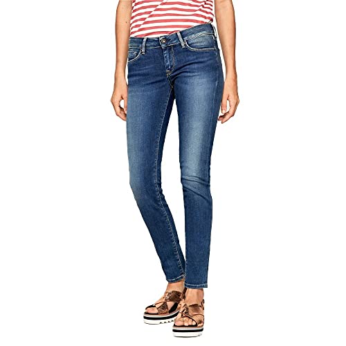 Pepe Jeans Damen Soho Skinny Jeans, Blau (Denim-Z63), 28W / 32L von Pepe Jeans