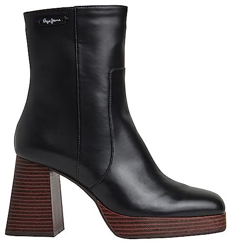 Pepe Jeans Damen ABBA Wood Fashion Boot, Black (Black), 40 EU von Pepe Jeans