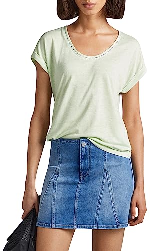 Pepe Jeans Damen Adelaide T Shirt, Grün (Hellgrün), S EU von Pepe Jeans