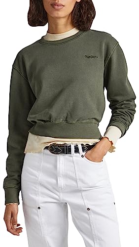 Pepe Jeans Damen Adriana Sweatshirt, Grün (Olivgrün), XS EU von Pepe Jeans