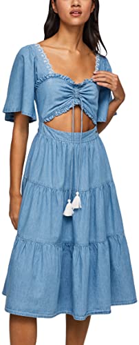 Pepe Jeans Damen Aitana Dress, Blue (Blue), XS von Pepe Jeans