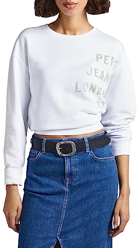 Pepe Jeans Damen Alanis Sweatshirt, White (White), M von Pepe Jeans