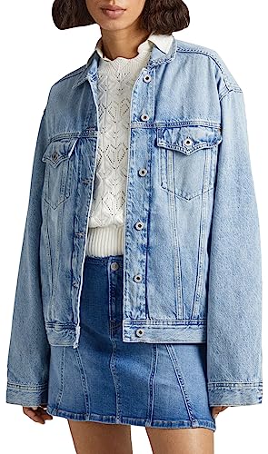 Pepe Jeans Damen Alice Jacke, Blau (Denim-PF0), L EU von Pepe Jeans