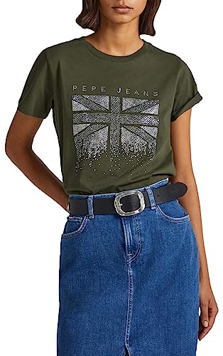 Pepe Jeans Damen Allie T-Shirt, Green (Olive), M von Pepe Jeans