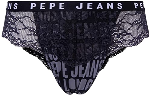 Pepe Jeans Damen Allover Logo Brazilia Bikini Style Underwear, Black (Black), XS von Pepe Jeans