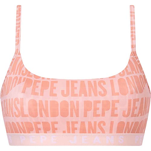 Pepe Jeans Damen Allover Logo STR Brlt Bra, Orange (Maple Sugar), L von Pepe Jeans