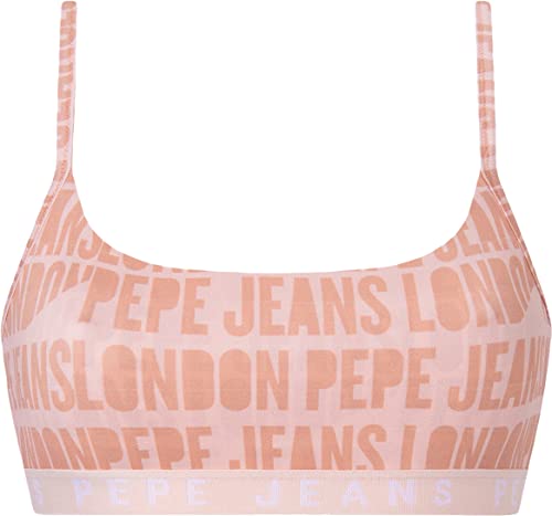 Pepe Jeans Damen Allover Logo STR Brlt Bra, Orange (Maple Sugar), XL von Pepe Jeans