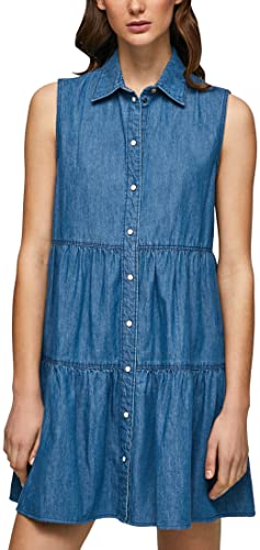 Pepe Jeans Damen Arya Dress, Blue (Denim), S von Pepe Jeans