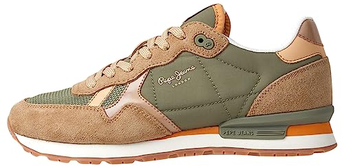 Pepe Jeans Damen BRIT Jump W Sneaker, Green (Khaki Green), 37 EU von Pepe Jeans