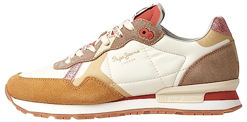 Pepe Jeans Damen BRIT Print LUX W Sneaker, Beige (Dark Ecru), 40 EU von Pepe Jeans