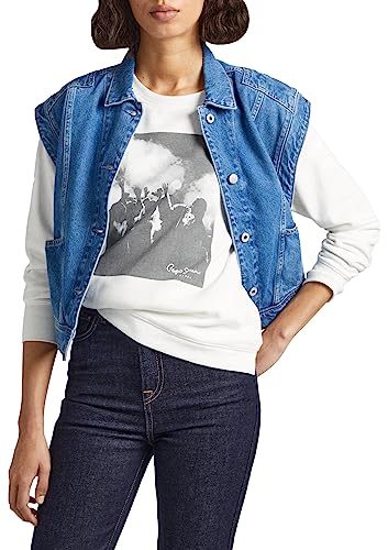 Pepe Jeans Damen Beatrix Sweatshirt, White (Mousse), XS von Pepe Jeans