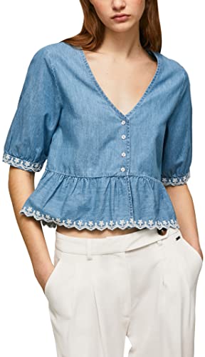 Pepe Jeans Damen Berta Shirt, Blue (Blue), L von Pepe Jeans