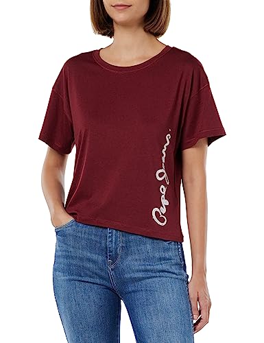 Pepe Jeans Damen Beth T Shirt, Rot (Burgunderrot), L EU von Pepe Jeans