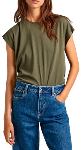 Pepe Jeans Damen Bloom T-Shirt, Green (Olivine Green), L von Pepe Jeans