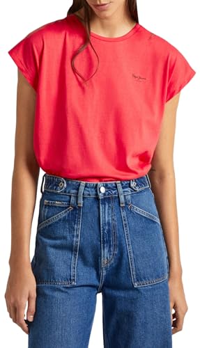 Pepe Jeans Damen Bloom T-Shirt, Red (Crispy Red), M von Pepe Jeans