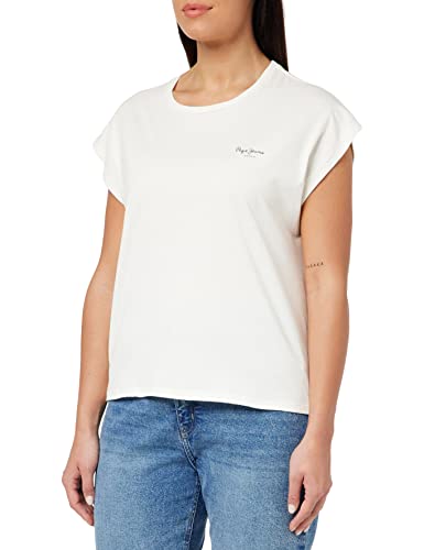 Pepe Jeans Damen Bloom T-Shirts, Weiß (Off White), L von Pepe Jeans