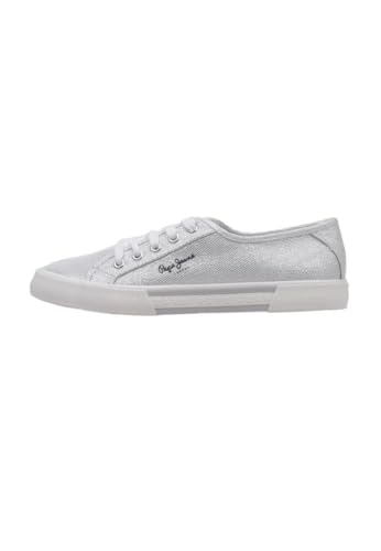 Pepe Jeans Damen Brady Party W Sneaker, Grey (Silver), 38 EU von Pepe Jeans