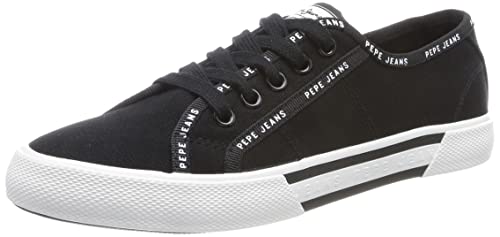 Pepe Jeans Damen Brady Rib W Sneaker, Black, 40 EU von Pepe Jeans