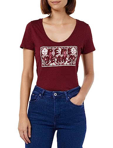 Pepe Jeans Damen Brandi T-Shirt, Red (Burgundy), XS von Pepe Jeans