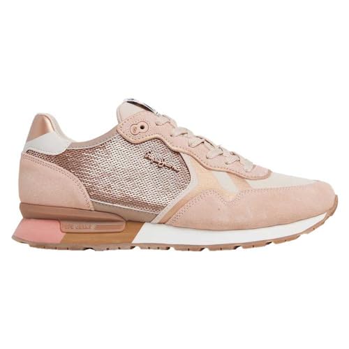 Pepe Jeans Damen Brit Sequins W Sneaker, Beige Buttermilk White, 43 EU von Pepe Jeans
