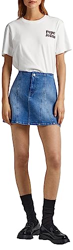 Pepe Jeans Damen Britney Noughties Skirt, Blue (Denim), M von Pepe Jeans