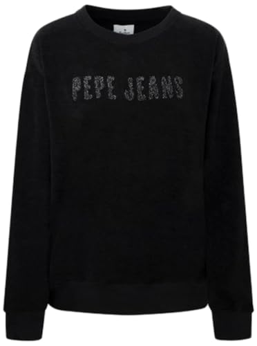 Pepe Jeans Damen Cacey Hooded Sweatshirt, Black (Black), M von Pepe Jeans