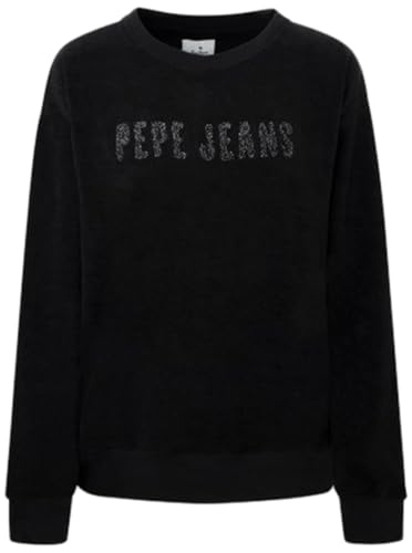 Pepe Jeans Damen Cacey Hooded Sweatshirt, Black (Black), XL von Pepe Jeans