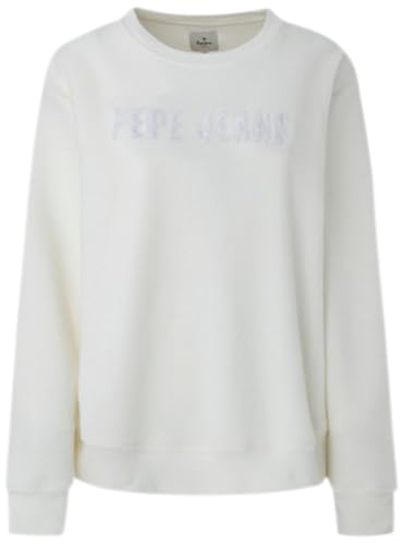 Pepe Jeans Damen Cacey Hooded Sweatshirt, White (Mousse), S von Pepe Jeans