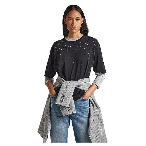 Pepe Jeans Damen Cadence T-Shirt, Black (Black), L von Pepe Jeans