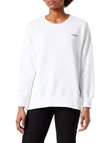 Pepe Jeans Damen Calista Crew Sweatshirt, White (White), M von Pepe Jeans