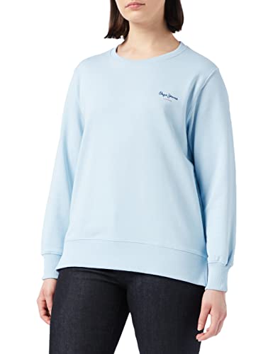 Pepe Jeans Damen Calista Crew Sweatshirt, Blue (Dazed Blue), M von Pepe Jeans